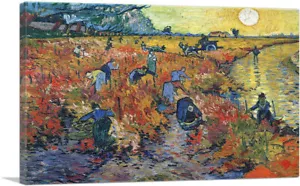 ARTCANVAS The Red Vineyard at Arles 1888 Canvas Art Print by Vincent van Gogh - Picture 1 of 11