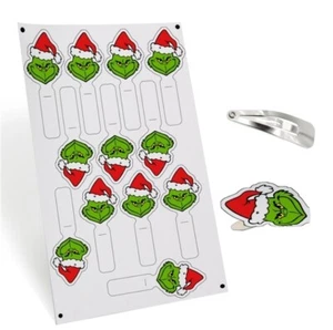 Christmas Pre-printed faux leather hand cut Snap clip cover 12 per sheet 2" size - Picture 1 of 1
