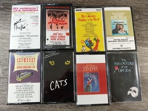 Vintage Soundtrack Cassette Tapes Lot (8) Fantasia, Cats, South Pacific, Opera - Picture 1 of 10