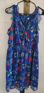 Old Navy Blue Floral sleeveless floral summer dress Size L pullover dress - Picture 1 of 7