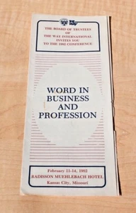 The Way International 1982 Word in Business & Profession Conference Brochure - Picture 1 of 2