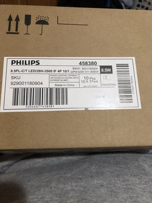 CAJA DE 10 PHILIPS 458380 Instafit 8.5PL-C/T LED/26H-3500 IF 4P 10/1 Bombilla 4 Pines Foto 1 de 2