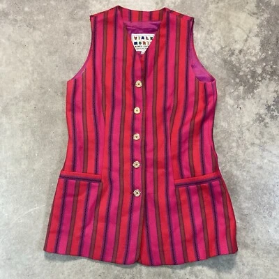 Viale Morin Forte Dei Marmi Couture Vest Womens 8 Multicolor Striped Vtg - Image 1 of 4