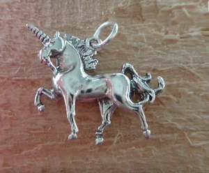 ¡Dije mágico unicornio plata esterlina 3D 12x22 mm! - Imagen 1 de 5