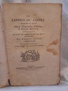 Settecent.E. Leone Cantico de'cantici adattato Italiana poesia e..1787 Soffietti - Foto 1 di 12