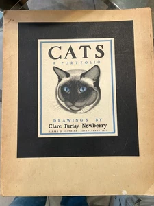 CATS A Portfolio 1943 Clare Turlay Newberry 11 Drawings Lithographs 14"x11.5" - Picture 1 of 15