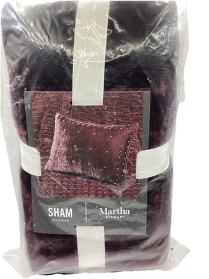 Sin abrir Martha Stewart Diamante Mechón Terciopelo Acolchado Estándar Sham Oxblood Foto 1 de 4