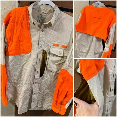 Camisa de Tiro Beretta Hombres Talla L Tostado Naranja Brillante Juego Bolsillo Gilchrist Club Caza Foto 1 de 4