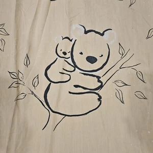 Sábana plana vintage Spring Mills Alex West "sketch koalas" mezcla algodón king ee. uu. - Imagen 1 de 7