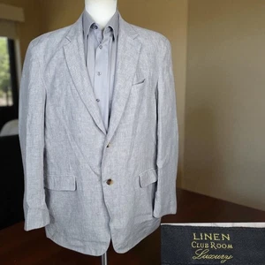 Chaqueta Abrigo Deportivo Club Room Para Hombre XXL 48R Gris Claro Doble Ventilación Lino - Imagen 1 de 8