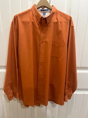 Men's Size 2XL Port Authority Long Sleeve Shirt Burnt Orange Color Button Down - Image 1 of 4