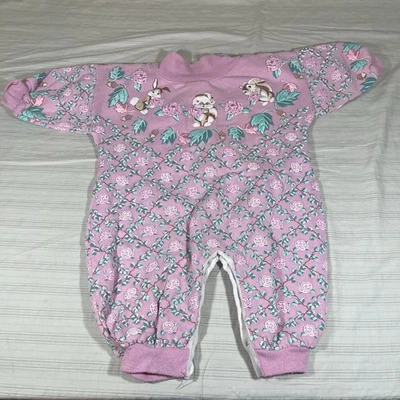 Raro De Colección Spumoni Estampado Puff Mameluco Conejito Ardilla Rosas Pierna a Presión 18 Meses Foto 1 de 4