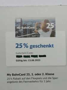 Deutsche Bahn | 25% Rabatt Gutschein auf My BahnCard 25 | gültig bis 13.06.2025 - Bild 1 von 1