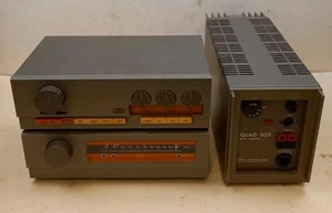 Quad 303 33 FM3 Working Vintage HiFi Power Amplifier Pre-Amp Tuner SET & Cables - Picture 1 of 13
