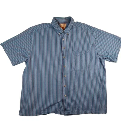 Camisa Catalina Island Wear Para Hombres 2XL Azul Rayas Manga Corta Abotonada Informal Foto 1 de 4