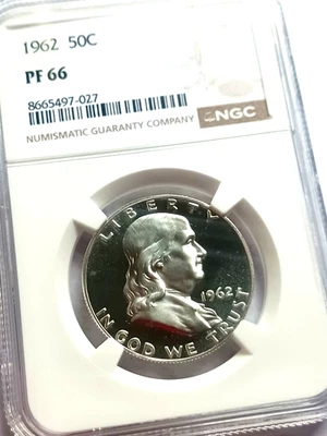 1962 PROOF FRANKLIN HALF DOLLAR NGC PF66 - Image 1 of 4