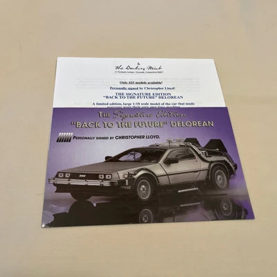 Danbury Mint Back to the Future DeLorean 手册 仅 1: 18 — 第 1/4 张图片