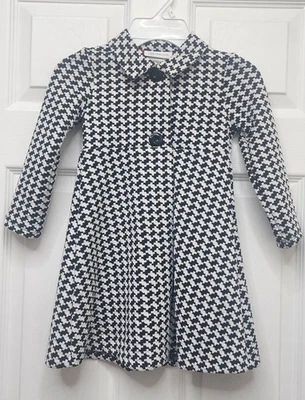 Abrigo largo con botones Bonnie Jean estampado blanco y negro talla 3T  Foto 1 de 4