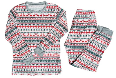 🎄NUEVO~CONJUNTO DE 2 PIJAMAS TOP/INFERIOR NAVIDAD RENO/COPOS DE NIEVE~Talla S para hombre🎄 Foto 1 de 4