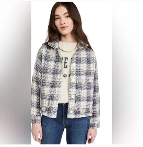 Blank NYC Once In A Lifetime Blue Plaid Tweed Shacket Medium, Lady Jacket - Picture 1 of 15