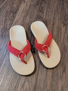 Vionic Tide Damen-Flip-Flop Zehenstegsandale rot Riemen Orthesen Komfort Größe 5 - Bild 1 von 7