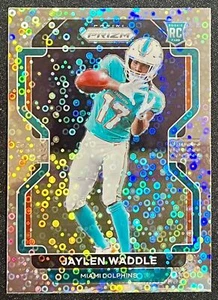 B  JAYLEN WADDLE 2021 No Huddle Silver Disco Prizm VARIATION RC #V-338 DOLPHINS - Picture 1 of 2