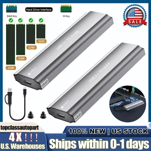 M2 SSD Case NGFF / NVMe Enclosure M.2 to USB Type-C 3.2 SATA Hard Drive Adapter~ - Picture 1 of 16