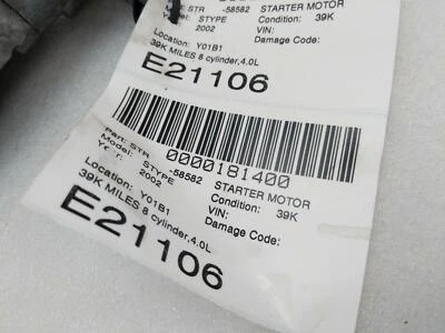 00 01 02 03 04 05 06 07 08 JAGUAR TIPO S motor de arranque 39 k millas 4,0 L Foto 1 de 4