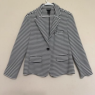 Soho Apparel Ltd. Blazer Women’s Size X-Large Black & White Stripe Jacket Career - Image 1 of 4
