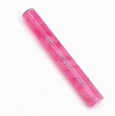 Tubo de piedras preciosas de cuarzo rosa colmillo de espiga tamaño 14 g (1,6 mm) a 1/2"" y personalizar. Foto 1 de 4