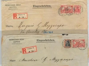61154 - REICH ALEMANIA - HISTORIA POSTAL: Lote de 3 CUBIERTAS a ITALIA 1908 - ¡BONITO! - Imagen 1 de 1