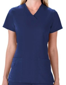 Jockey Scrubs Women's Three Pocket Soft V-Neck Top S Blue NWT - Picture 1 of 9