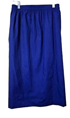 Women's Scrub Skirt 5X Navy Elastic Waist Midi Length Pockets Cotton/poly - Image 1 of 4