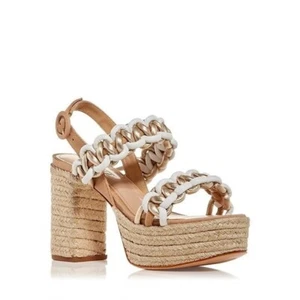 SCHUTZ Womens Size 9.5B Juliet Platform High Block Heel Espadrille Sandals NEW - Picture 1 of 9