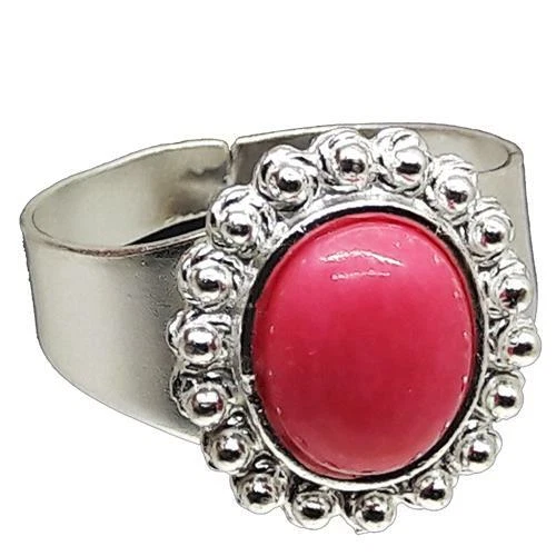 Coralli di Sardegna Anello Corallo Rosa 8x10mm. Filigrana Sarda Pallini Argento - Immagine 1 di 1