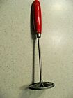 Vintage Red Wooden Handle Potato Masher with Round Masher