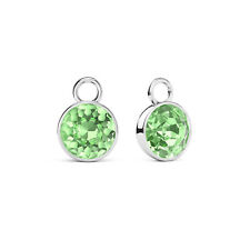Bella Mix Hoop Earring Charms made with 2 Carat Peridot Swarovski Crystals Rm Pd