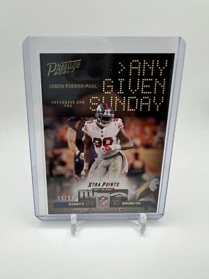 2021 Panini Prestige Any Given Sunday Jason Pierre-Paul Gold /99 New York Giants - Image 1 of 2