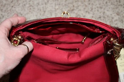 mujer bolsos bolsos cocodrilo monedero cadena oro rojo Foto 1 de 4