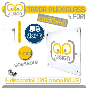 TARGA PLEXIGLASS PERSONALIZZATA A COLORI 30x40 cm  insegna pubblicitaria parete - Foto 1 di 1