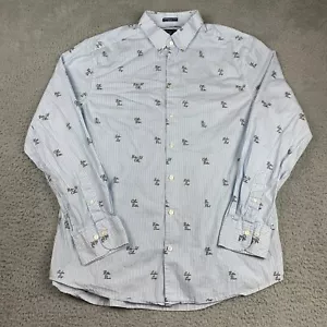 Gant Shirt Adult Extra Large Blue White Button Up Long Sleeve Logo Casual Mens - Bild 1 von 14