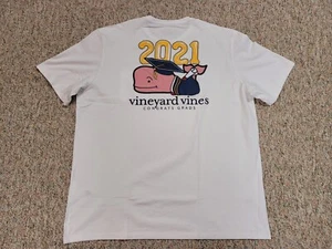 New Vineyard Vines Shirt Men 2XL White Short Sleeve Pocket Tee Graduation Whale - Picture 1 of 14