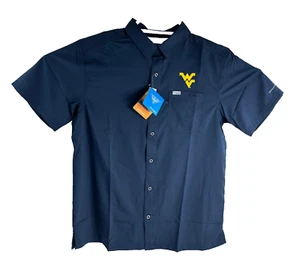 West Virginia Mountaineers Columbia PFG Slack Tide Camp Button-Up Shirt Man Sz M - Picture 1 of 16