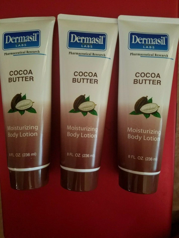 (3) Dermasil Labs COCOA BUTTER Moisturizing Body Lotion NEW(8 FL OZ. Each) (U.S)