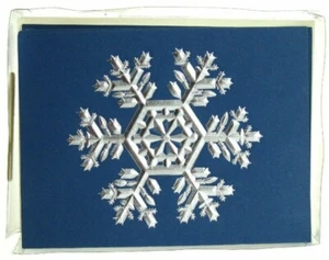 Vintage Curtis Swan Embossed Snowflake Christmas Holiday Cards & Envelopes +Box - Picture 1 of 2