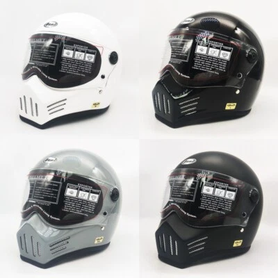 Casco de moto cara completa con máscara negra+clara vintage personalizado Foto 1 de 4