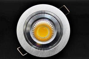 7XSet LED Einbaustrahler Alu rund gebürstet schwenkbar 5 Watt Warmweiss GU10 - Picture 1 of 6