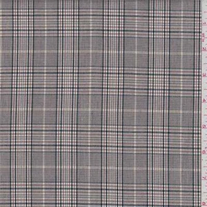 2 cut yards: Cinnamon Brown / Black / White Plaid Poplin - Picture 1 of 1
