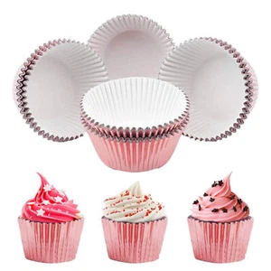 100pcs Paper Cupcake Cup Aluminium Foil Muffin Baking Cups Liners Cupcakes Case - Picture 1 of 12