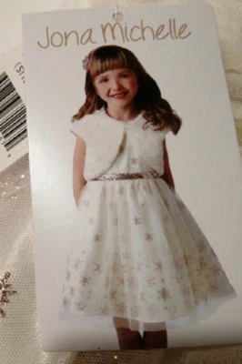 Jona Michelle Party Dress With Fur Jacket (IVORY 12)NWT - Image 1 of 4